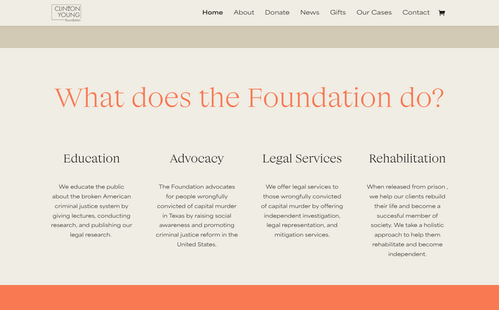 Clinton Young Foundation website 1