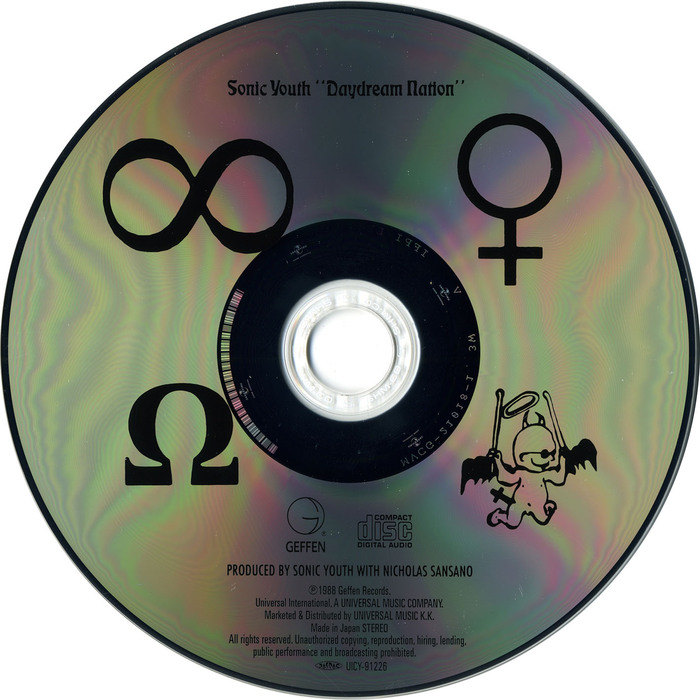 CD re-issue featuring the same four symbols for the band members as the LPs show