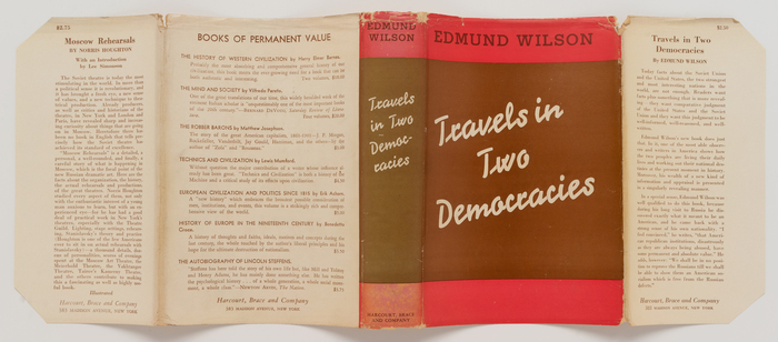 Full jacket. Additional text on the back and the inner flaps is set in , , and . From the book&rsquo;s description:



In a special sense, Edmund Wilson was well qualified to do this book, because during his long visit to Russia he discovered exactly what it meant to be an American, and he came back with a strong sense of his own nationality. &ldquo;I feel convinced,&rdquo; he writes, &ldquo;that American republican institutions, disastrously as they are always being abused, have some permanent and absolute value.&rdquo; He adds, however: &ldquo;We shall be in no position to reprove the Russians till we shall he able to show them an American socialism which is free from the Russian defects.&rdquo;
