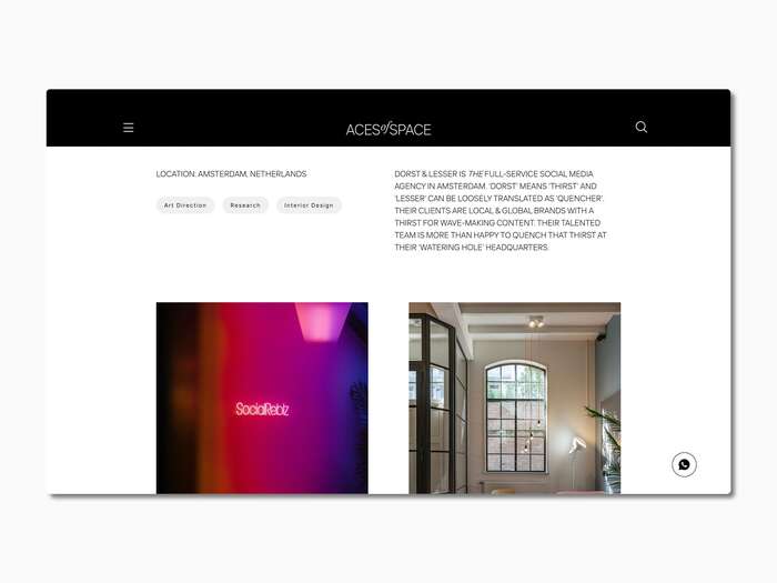 Aces of Space portfolio website 3