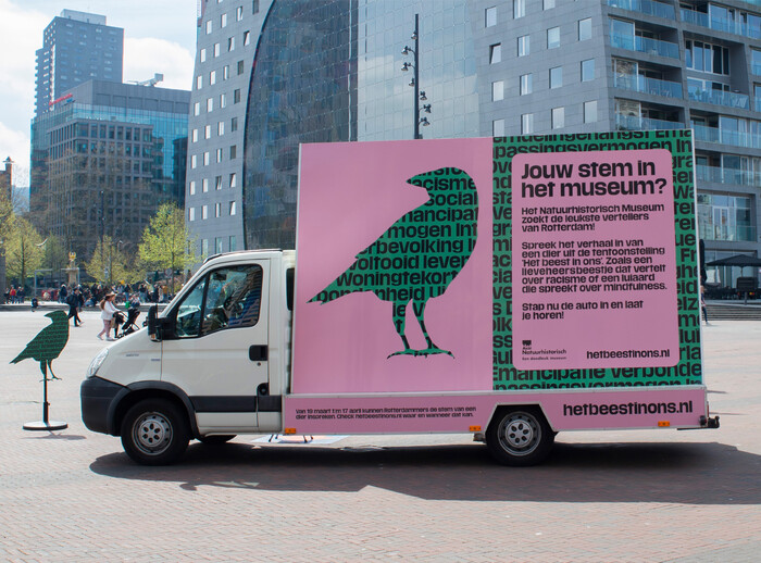 The museum’s truck in the streets of Rotterdam, collecting voice recordings for the exhibition