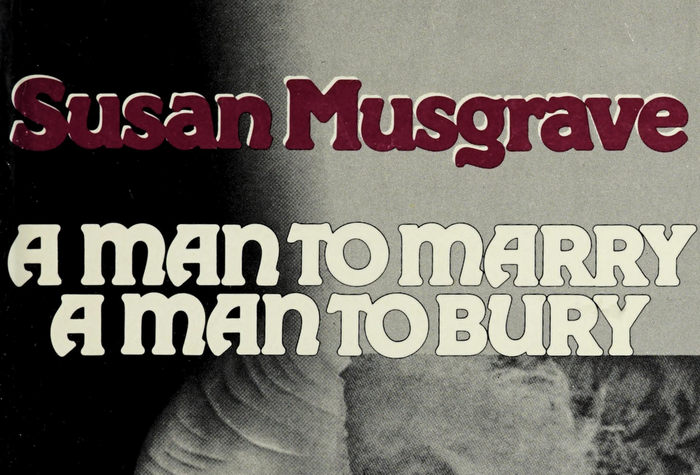 Close-up: the title is set in all caps, with an outline. The author’s name in red doesn’t align with the knockout.