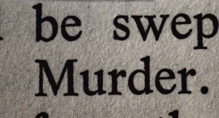 The opening narration (preceding the title) follows the text of the fictional novel, Tenebrae: “The impulse had become irresistible. There was only one answer to the fury that tortured him. And so he committed his first act of murder. He had broken the most deep-rooted taboo, and found not guilt, not anxiety or fear, but freedom. Any humiliation which stood in his way could be swept aside by the simple act of annihilation: Murder.” which is set in Life.
