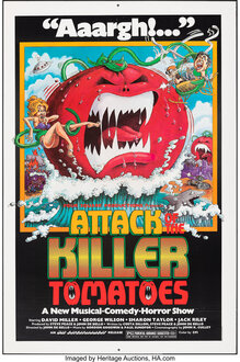 <cite>Attack of the Killer Tomatoes</cite> movie poster