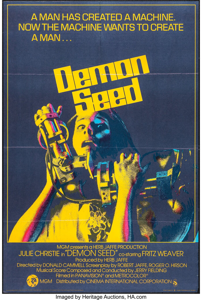 British One Sheet poster, featuring film's title set in Decade Computer and tagline in Eurostile