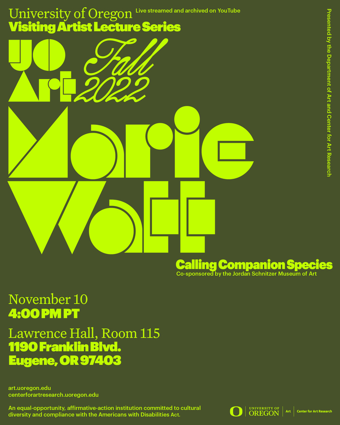 University of Oregon, Visiting Artist Lecture Series, Fall 2022 – Winter 2023 5