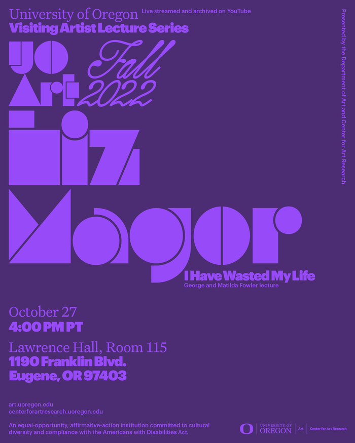 University of Oregon, Visiting Artist Lecture Series, Fall 2022 – Winter 2023 4