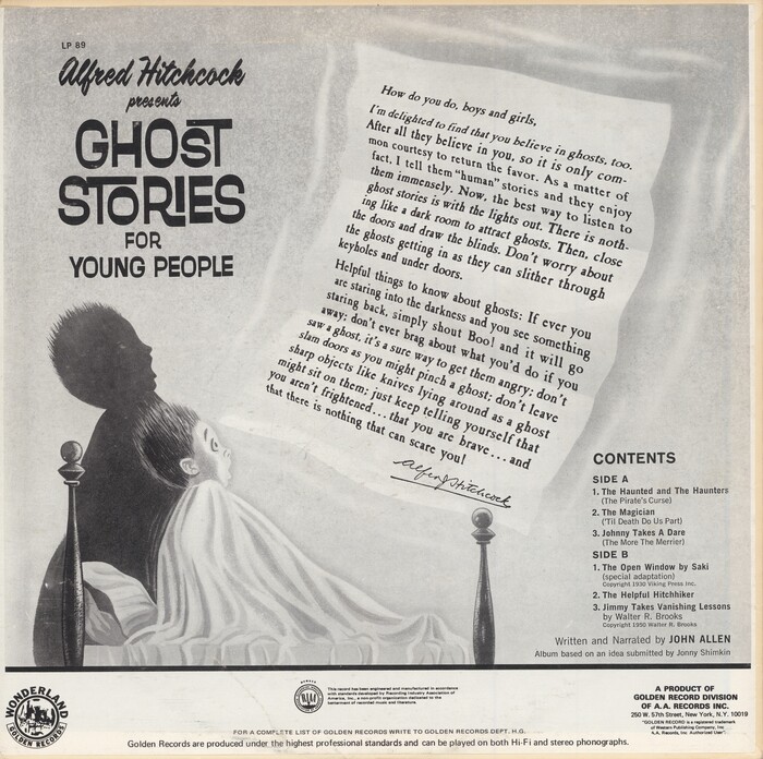 Back cover. Compare to this alternate (original?) back cover with no tracklisting and only previews of other Golden Records albums.