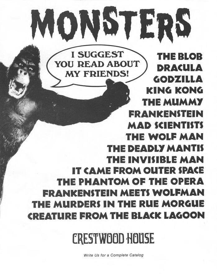 Last page of each book, featuring a suggestion from King Kong set in Windsor