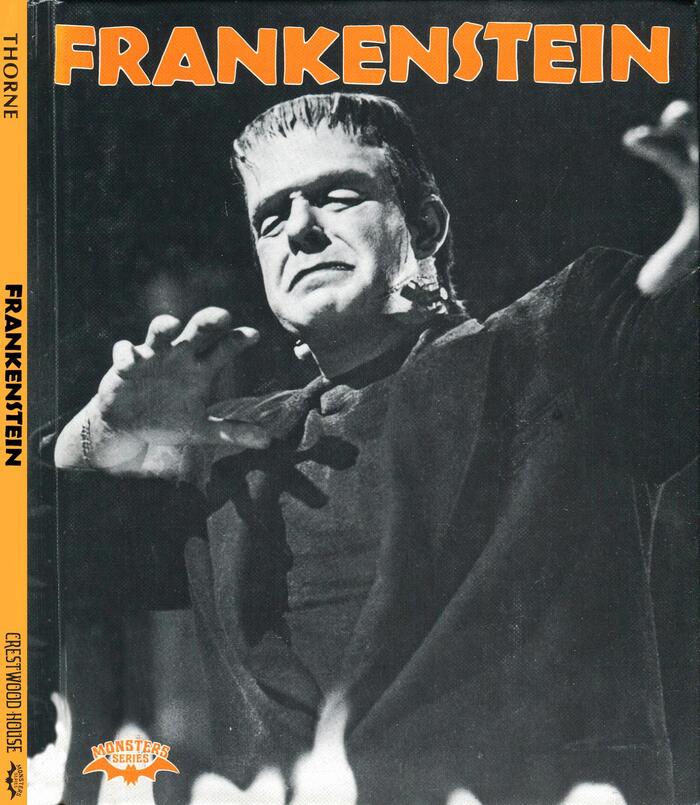 Front cover and spine to the Monster Series book on Frankenstein