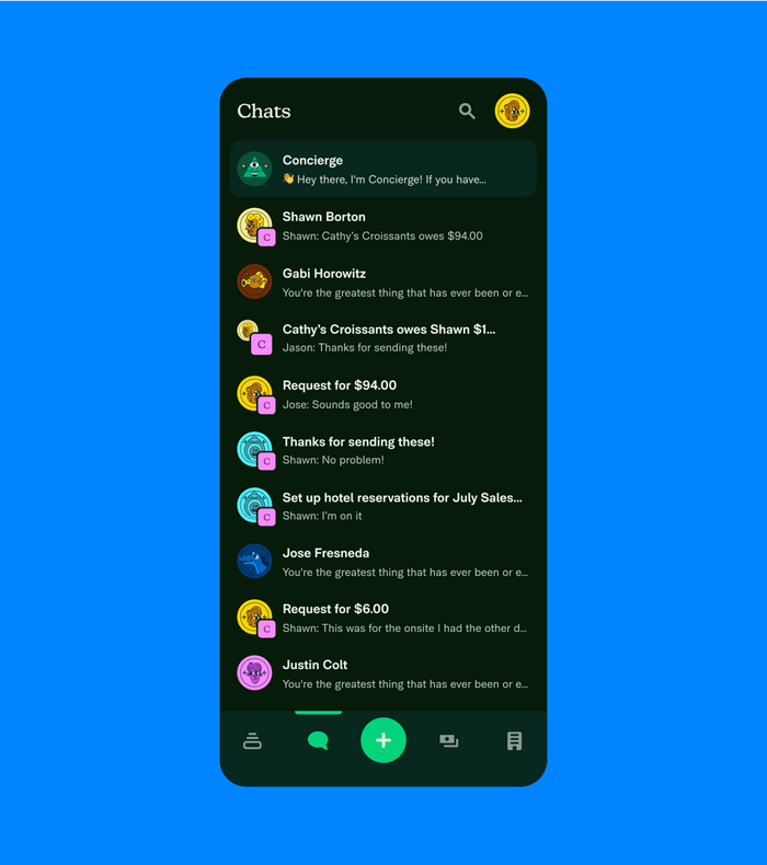 Example of Expensify app's chat function, using Expensify Neue