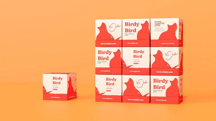 Packing has a continuous design on all sides of the box.