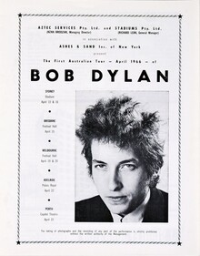 “The First Australian Tour of Bob Dylan” poster