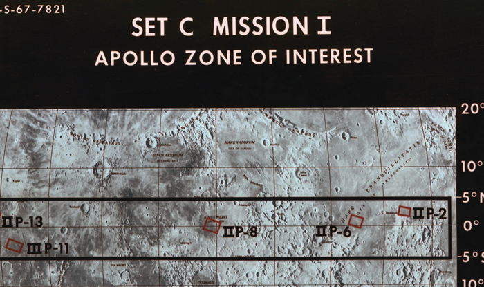 Lunar map with the Apollo Zone of Interest