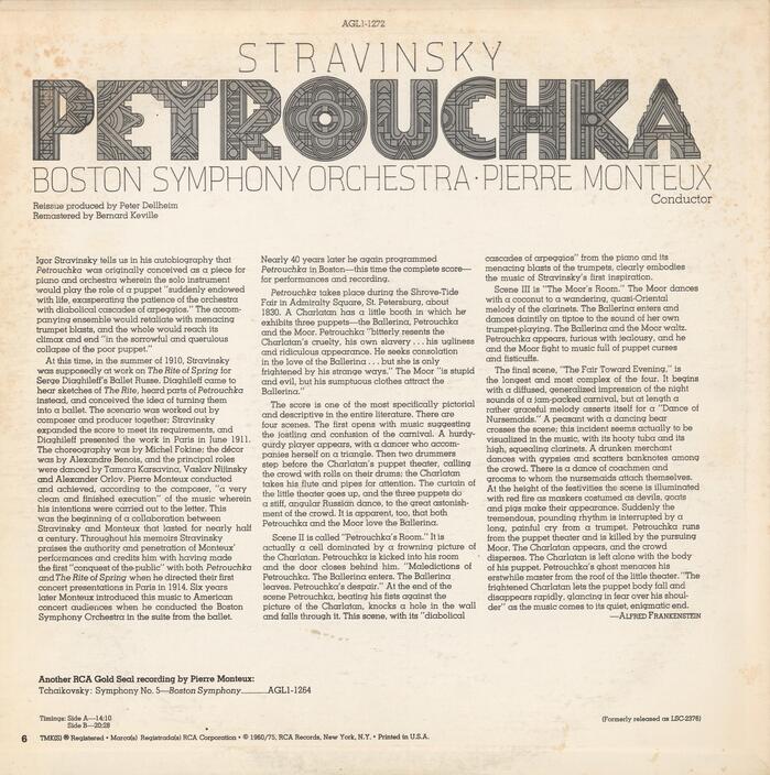 Back cover with liner notes by Alfred Frankenstein set in .