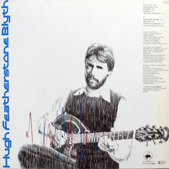 Back cover, with tracklisting and album credits set in Antique Olive