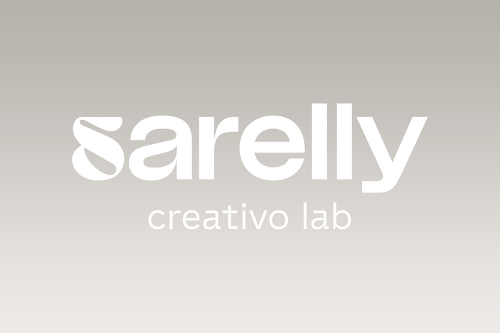 The Sarelly logo is based on  with a custom initial s. “Creativo lab” is added in .