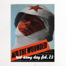 “Aid the wounded” poster for Red Army Day