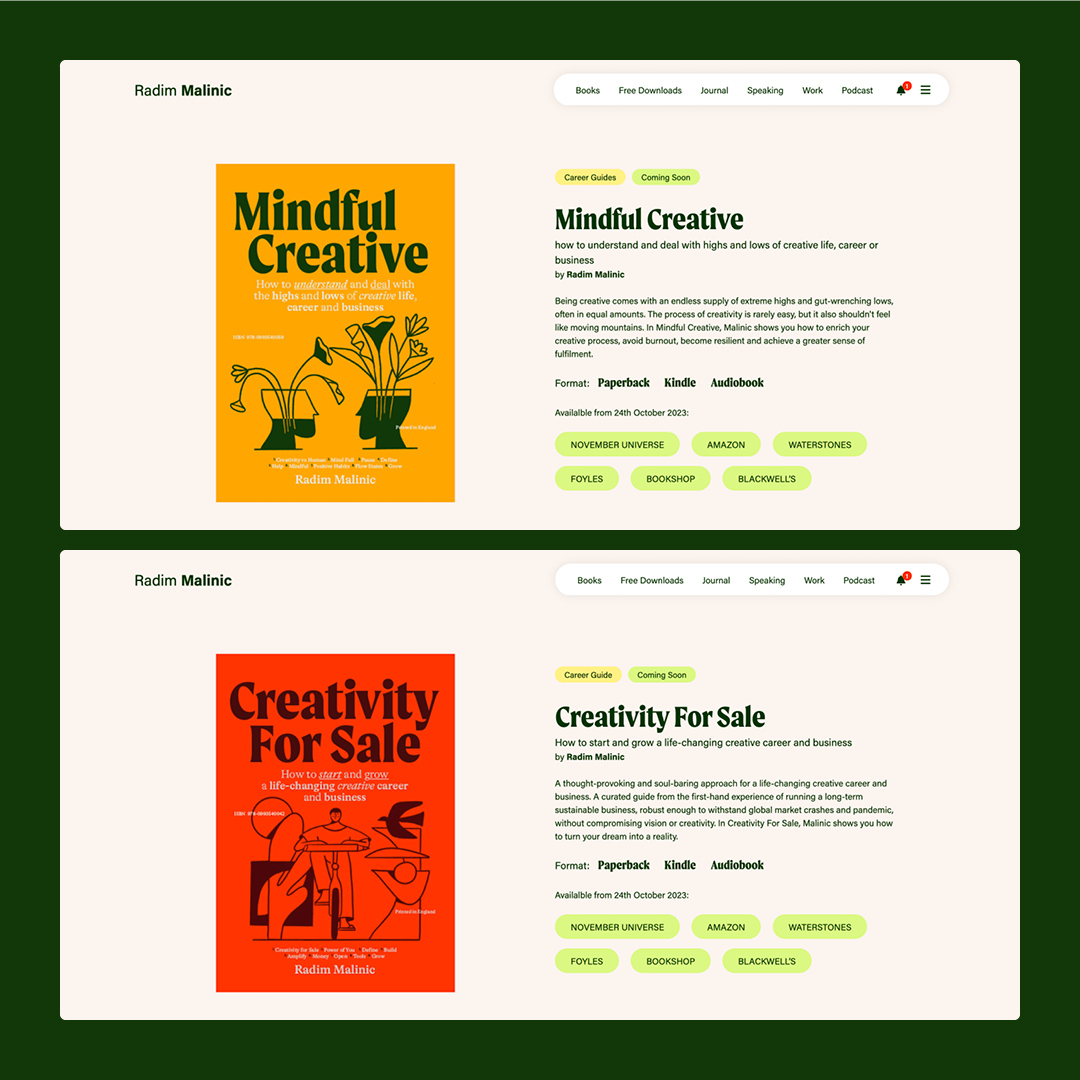 Creativity for Sale and Mindful Creative by Radim Malinic