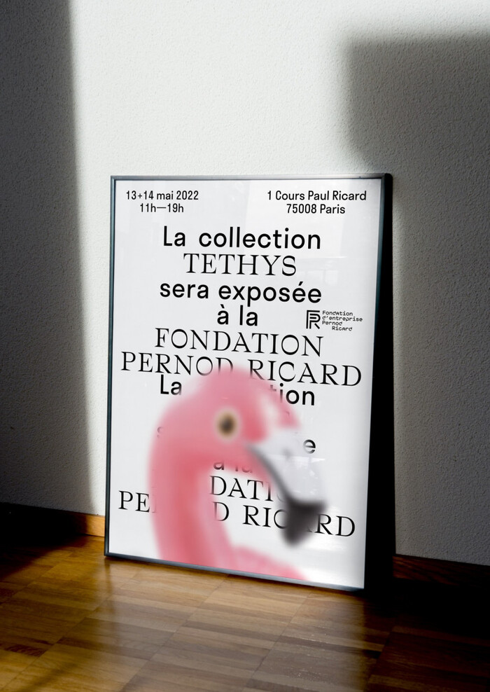 Poster for an exhibition of the Tethys collection at the Fondation Pernod Ricard, 2022