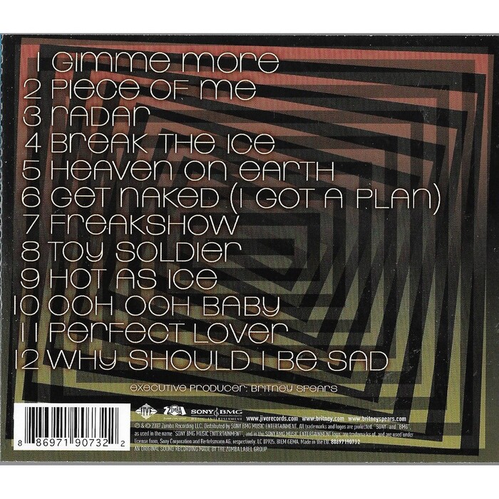 Blackout, CD back cover