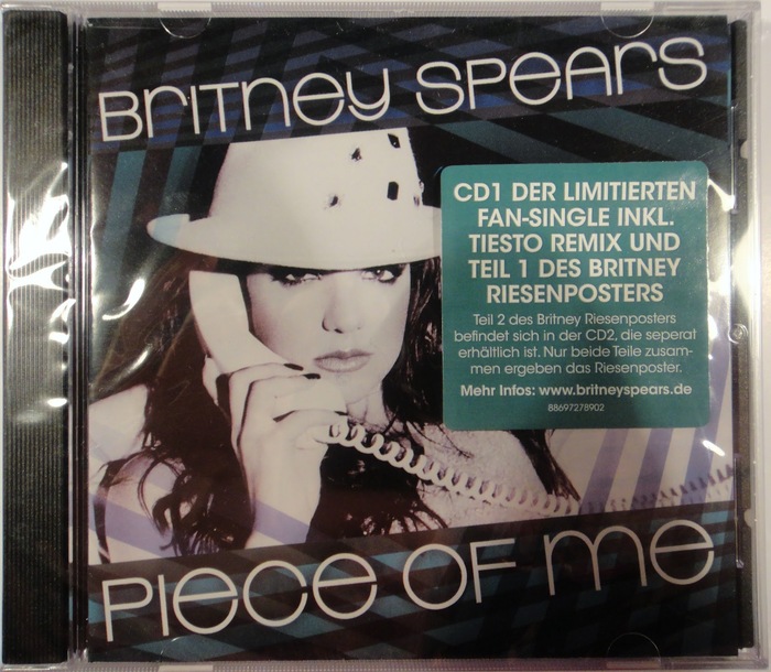 “Piece of Me” CD single cover, limited edition. The sticker with German text uses .