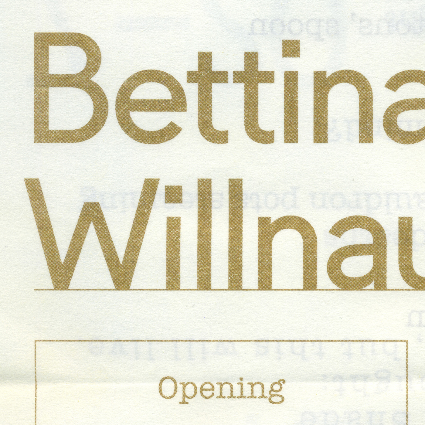 Bettina Willnauer – After Weeks of Yellow (I found a Friend...) exhibition