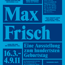Max Frisch. Eine Ausstellung zum hundertsten Geburtstag