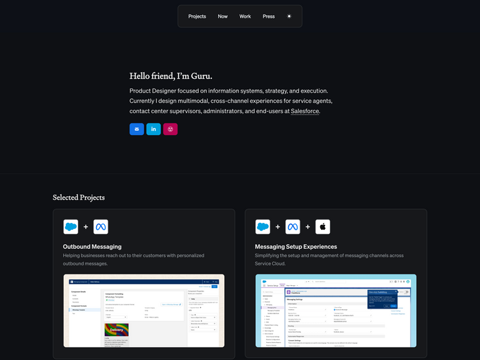 Gurudutt Perichetla portfolio website (2023) 1