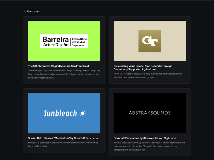 Gurudutt Perichetla portfolio website (2023) 3