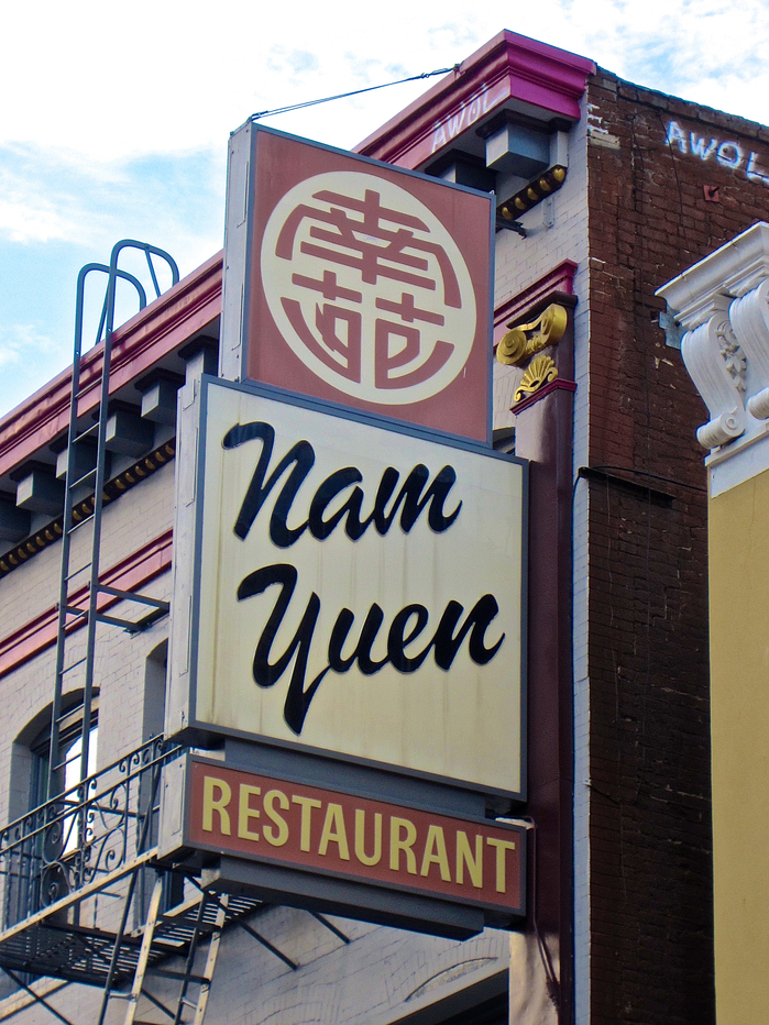 “A favorite restaurant of Jack Kerouac and the Beat Generation, this restaurant closed long ago, but the sign remains.”