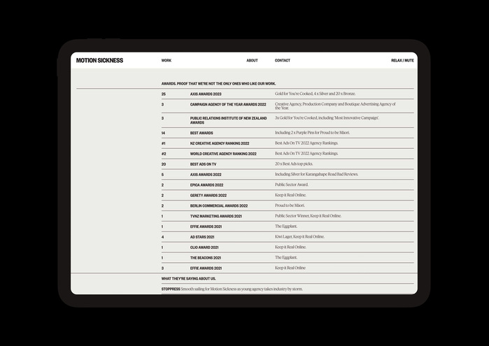 Motion Sickness website 5