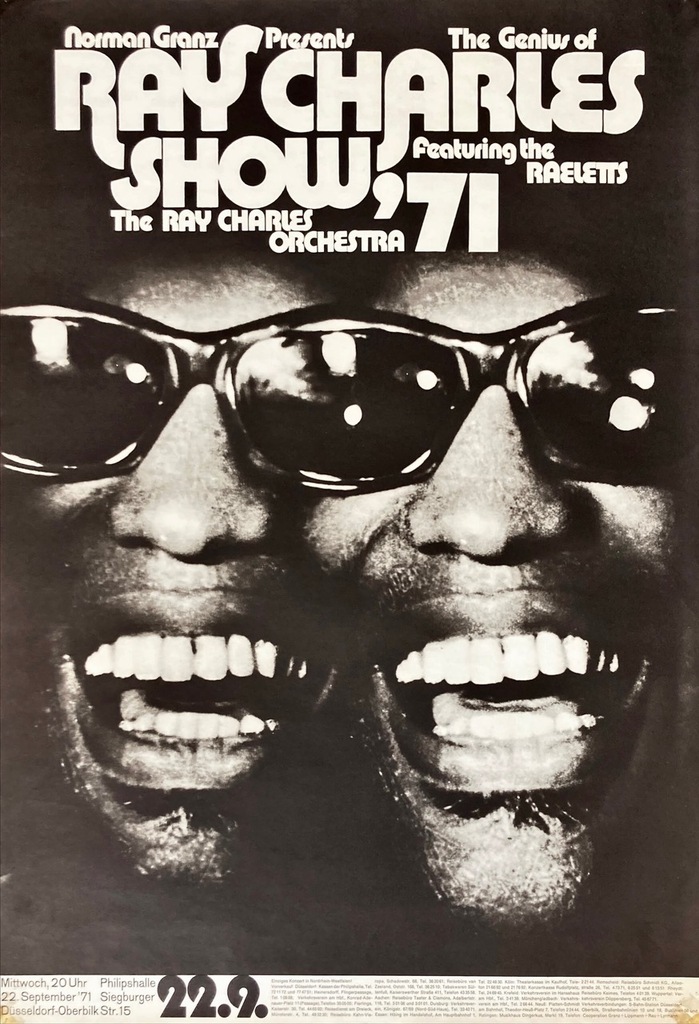 Ray Charles at Philipshalle Düsseldorf concert poster 1
