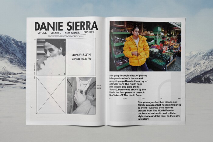 Danie Sierra's name set in Futura Passata. Interview text is Neue Helvetica.