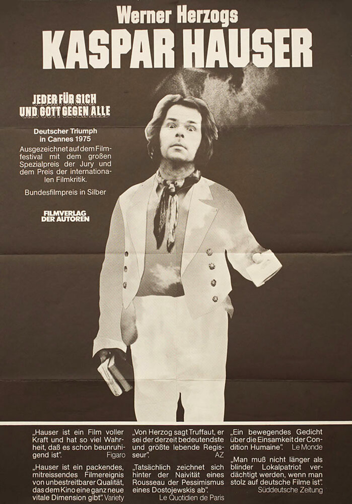 A later A1&nbsp;poster in black and white mentions the triumph at Cannes 1975, and assembles various accolades set in reversed&nbsp;.