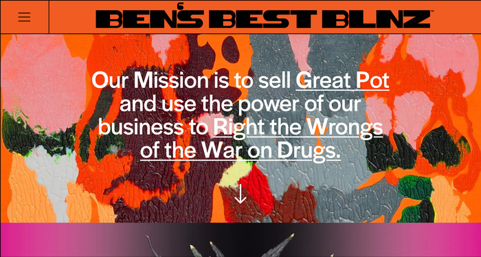 Mission statement on the homepage. Interestingly, the lowercase glyphs from Halyard Display Regular are here combined with caps from the slightly heavier Medium weight.
