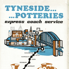 Tyneside Potteries express coach service timetable leaflet