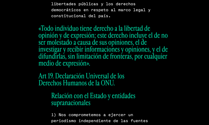 Detail from the Código Ético page
