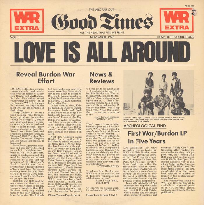 War feat. Eric Burdon – Love Is All Around album art 1