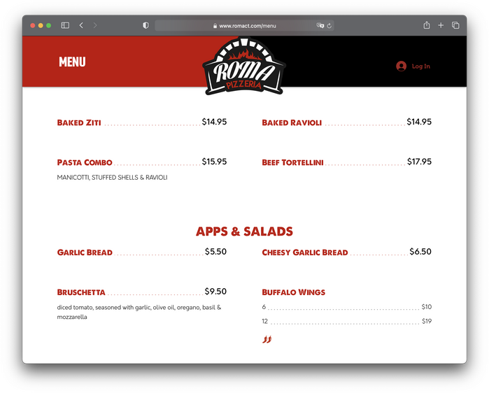 The menu combines  with .