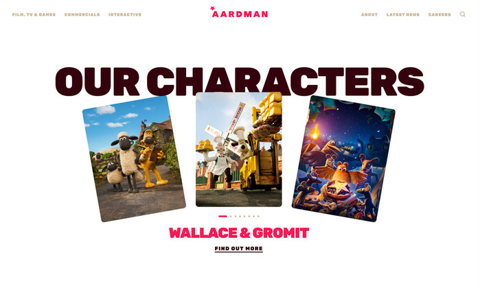 Aardman Animations website 2