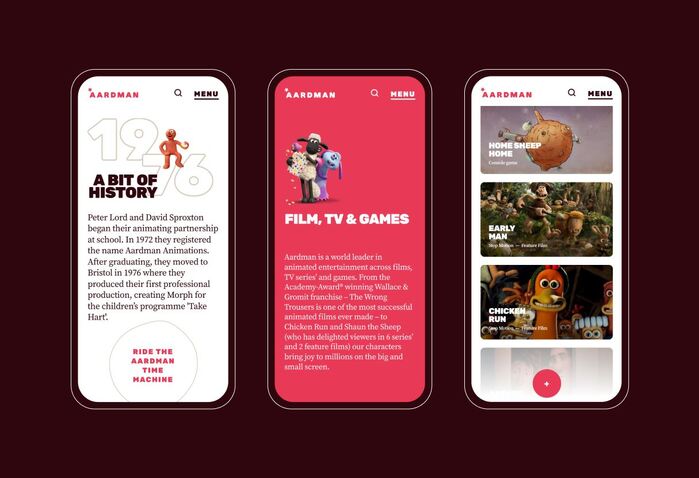 Aardman Animations website 1