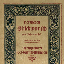 “Herzlichen Glückwunsch zum Jahreswechsel” by Schriftgießerei E.J. Genzsch
