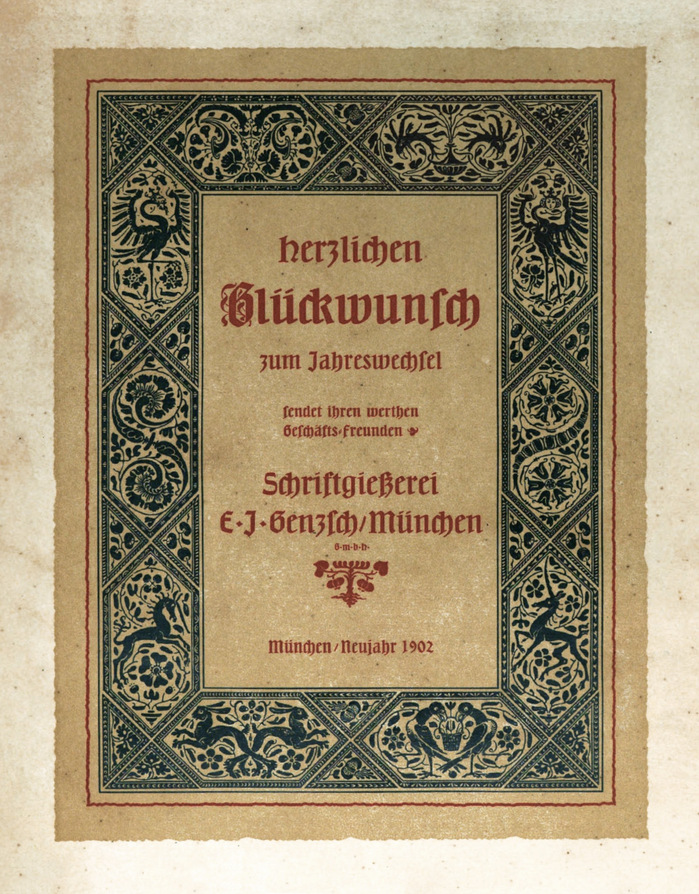 “Herzlichen Glückwunsch zum Jahreswechsel” by Schriftgießerei E.J. Genzsch