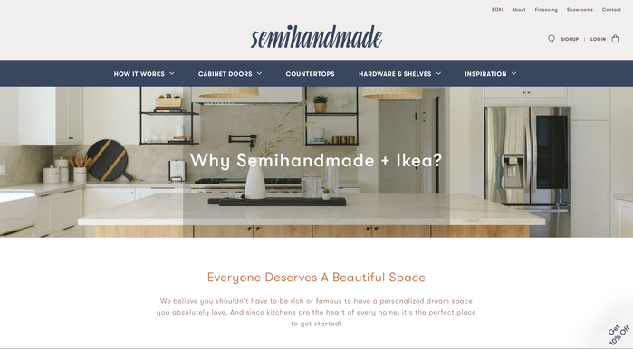 Semihandmade logo and website 2