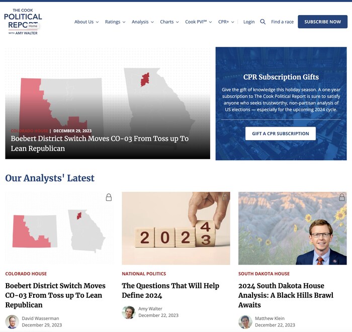 Cook Political Report logo and website 6