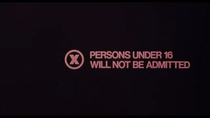 The cover art takes direct inspiration from 1968 MPAA X-rating warnings which use Helvetica.