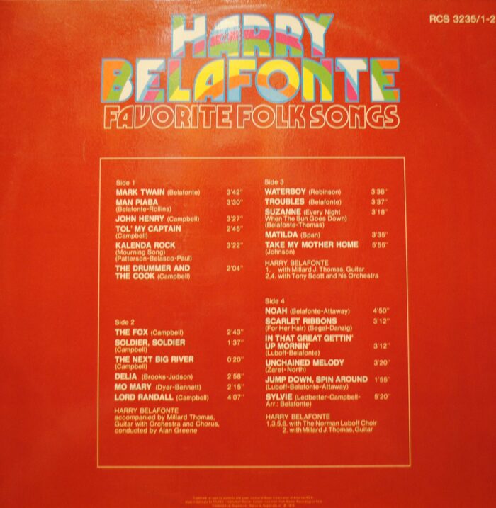 Harry Belafonte – Favorite Folk Songs album art 2
