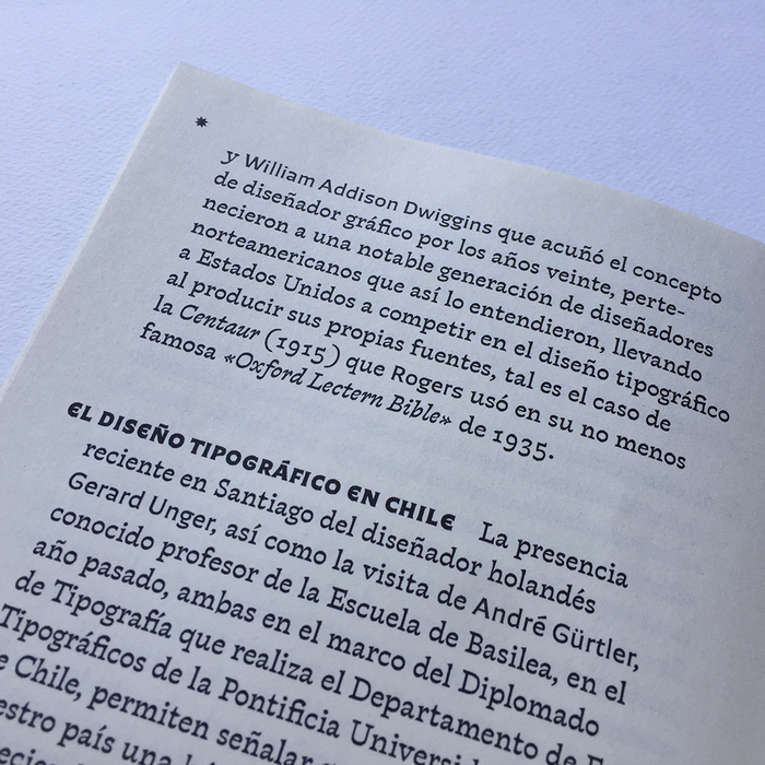 Another detail of the edition is that all the names of people mentioned in the text (set in Violeta), were composed with Chercán.
