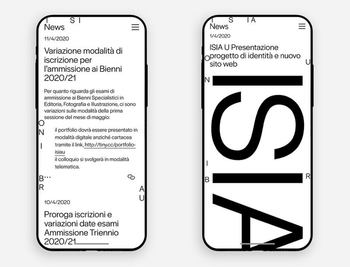 Mobile views of the website